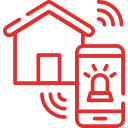 Smart home alarm icon showing tint security