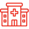 Healthcare facility icon showing medical building tint