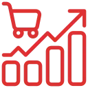 Market growth icon representing business tint value