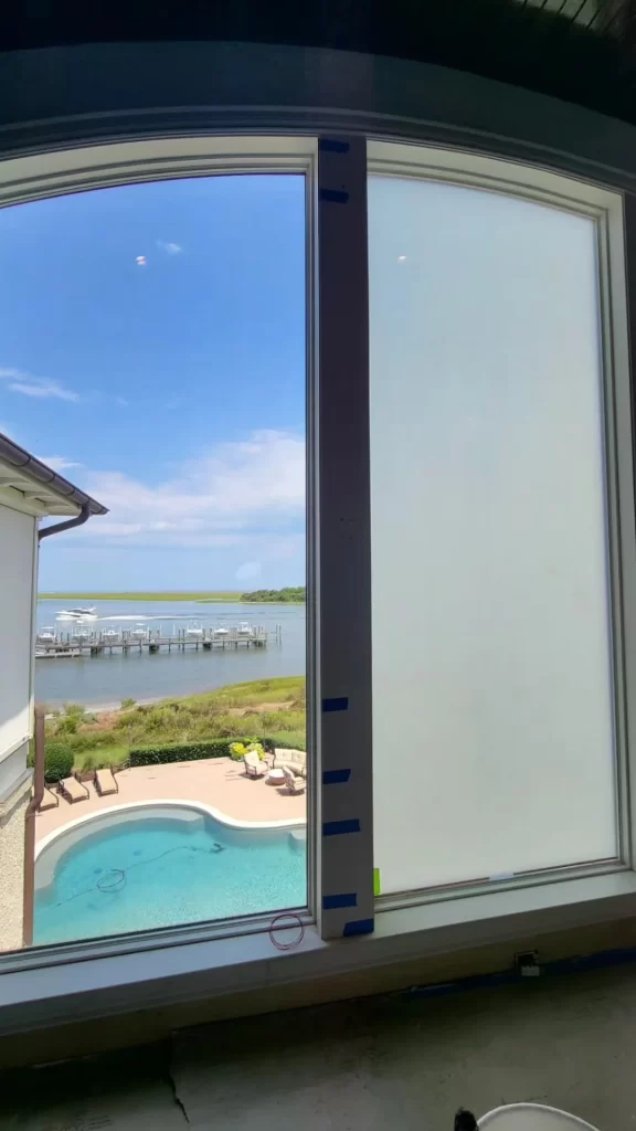Smart glass window showing privacy feature Miami