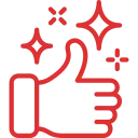 Thumbs up icon representing customer satisfaction